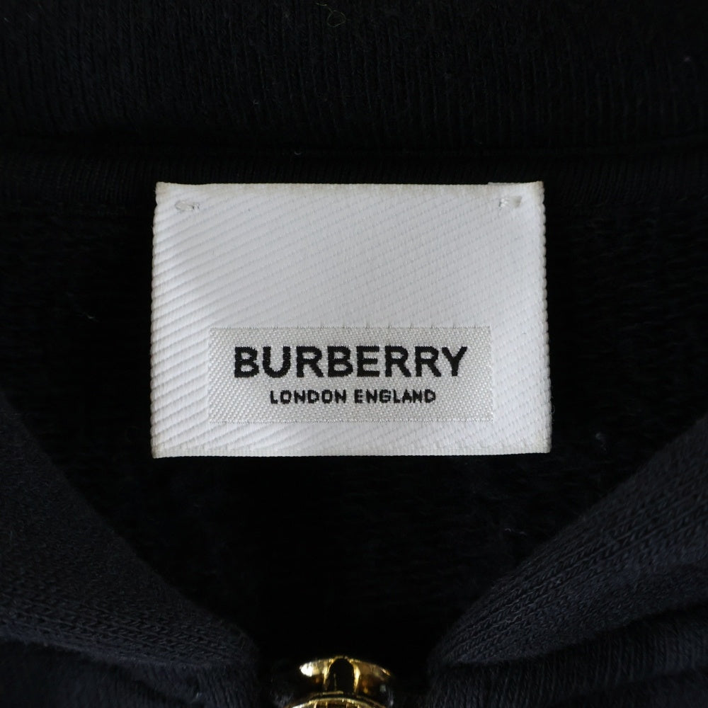 BURBERRY(バーバリー) 21SS ヴィンテージチェックパネル オーバーサイズ スウェットジップアップパーカー 8024543 ブラック