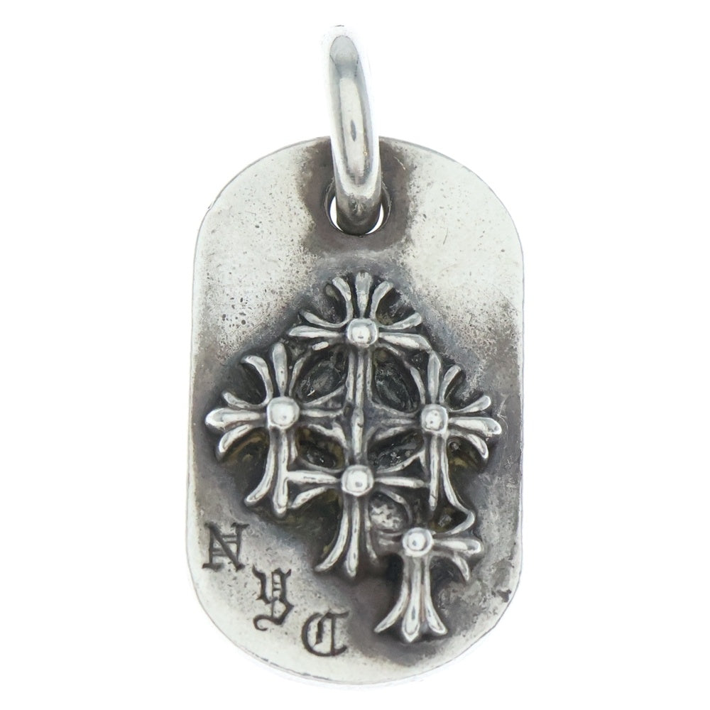 CHROME HEARTS(クロムハーツ) RAISED DOGTAG レイズド セメタリークロス スモールドッグタグ シルバー ※丸カン変形あり