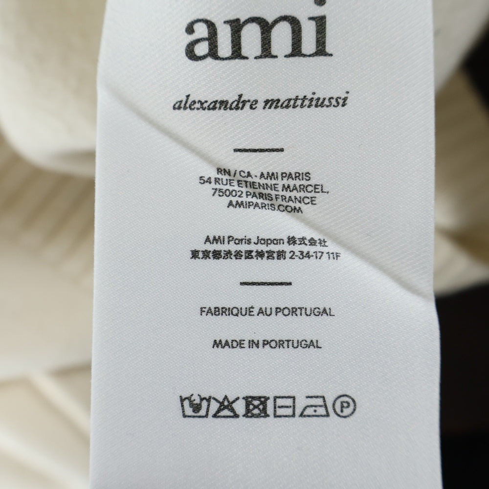 ami paris(アミパリス) Ami De Coeur Cardigan UKC367.018-151 ロゴ刺繍 オーバーサイズ カーディガン ホワイト