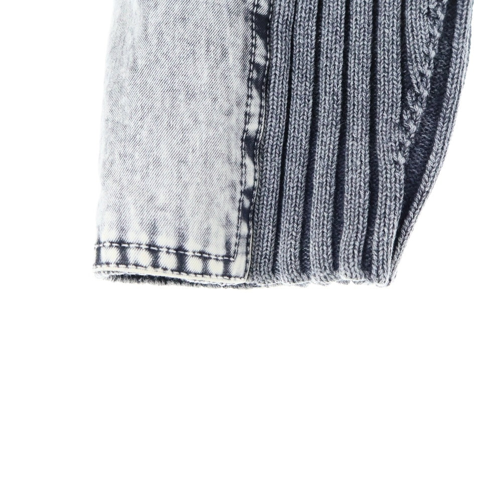 DIESEL(ディーゼル) K-MATTY リブニット 素材切替 フルジップカーディガン ジャケット グレー A17464