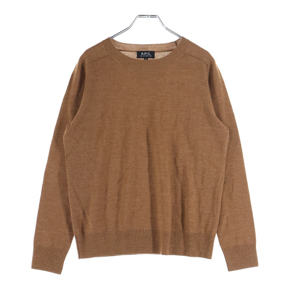 A.P.C(アーペーセー) クルーネック ウール 長袖ニット カットソー ブラウン 24361-81551
