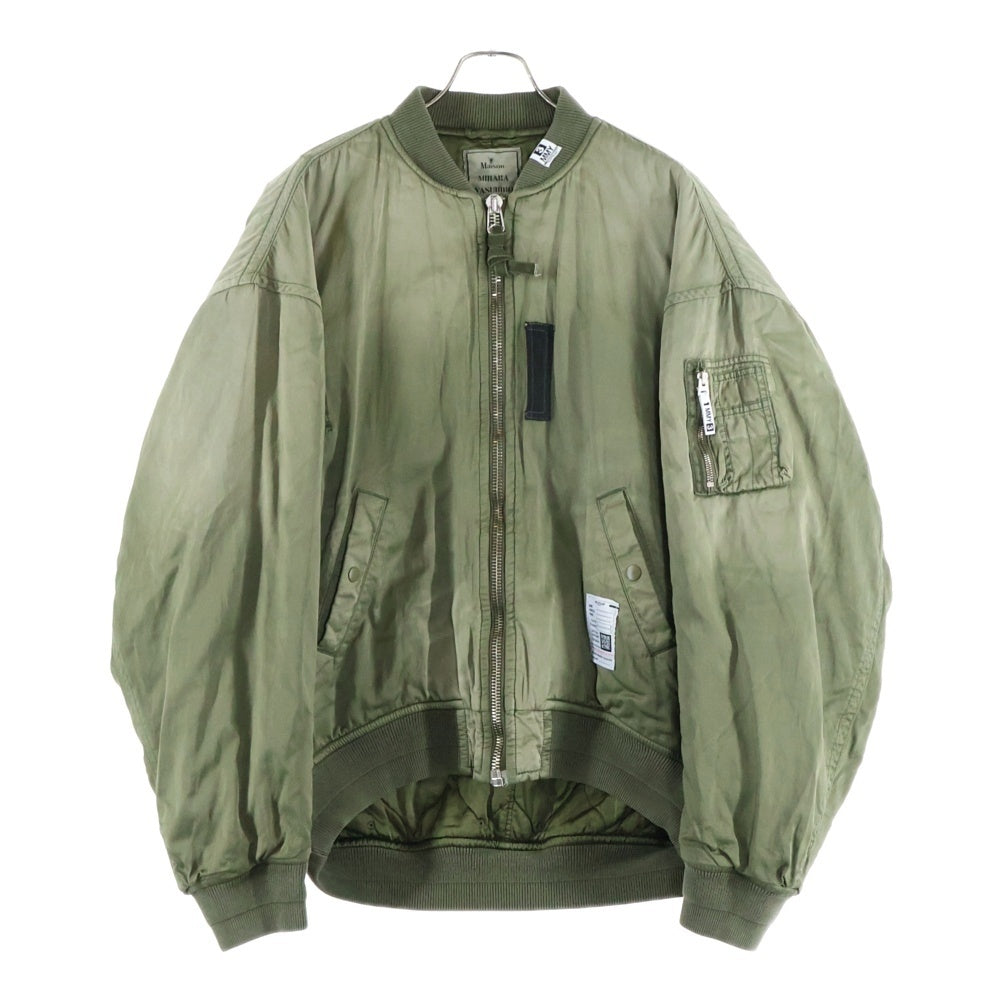 MAISON MIHARAYASUHIRO(メゾンミハラヤスヒロ) 25AW AGED FLIGHT JACKET J15BL151 ナイロン ボンバージャケット MA-1 ブルゾン カーキ