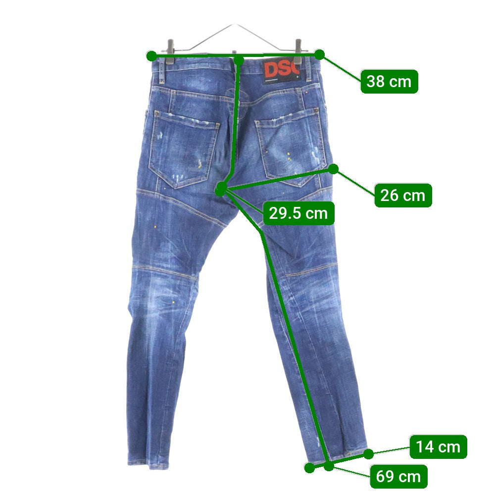 DSQUARED2(ディースクエアード) Tidy Biker Jean ダメージ加工 スキニーパンツ デニム ジーンズ インディゴ S71LB0725 S30342