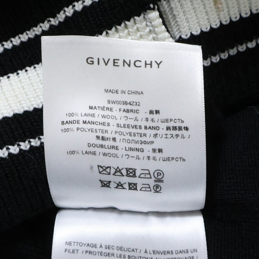 GIVENCHY(ジバンシィ) 19SS 4Gバックロゴ ウール ニット ボンバージャケット ブラック BW003B4Z32