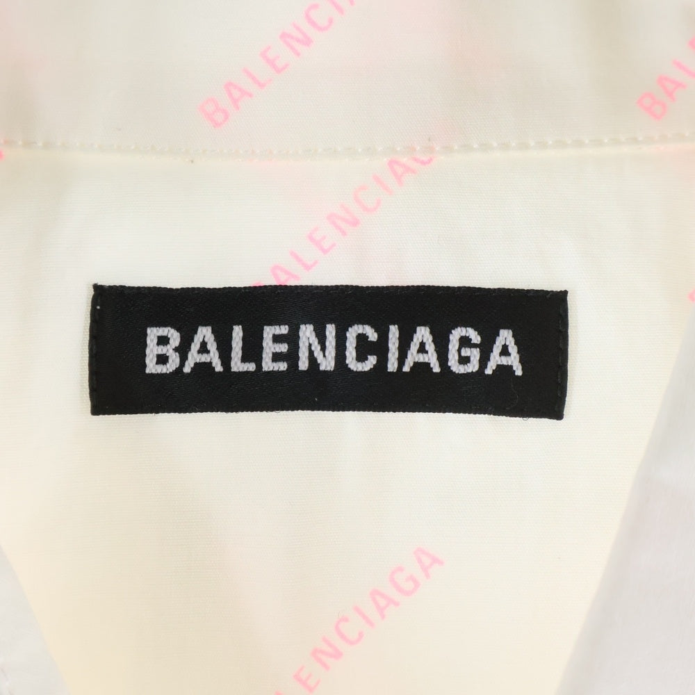 BALENCIAGA(バレンシアガ) ロゴ総柄 コットン 長袖シャツ ホワイト 534333 TBL96