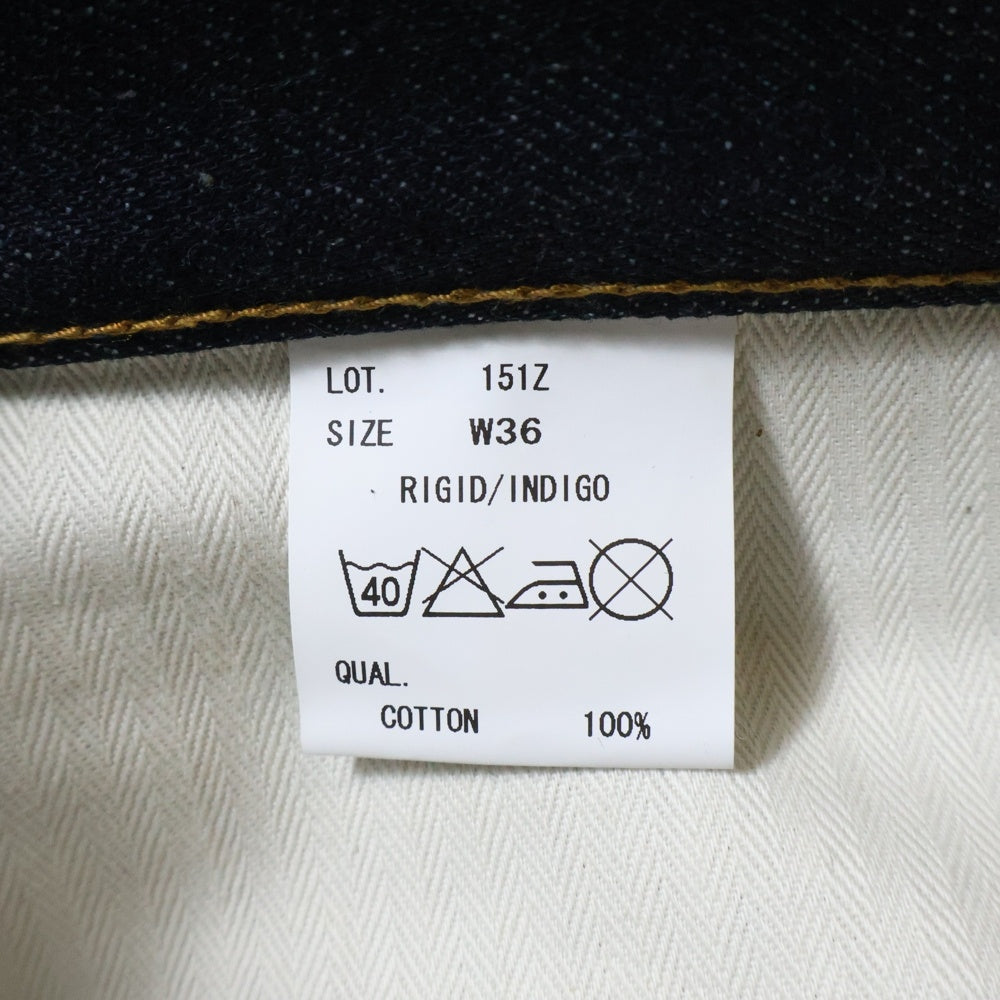 NO BRAND(ノーブランド) A.W.A エーダブルエー Lot.151Z リジッドデニム A.W.A-151Z-RIGID インディゴ