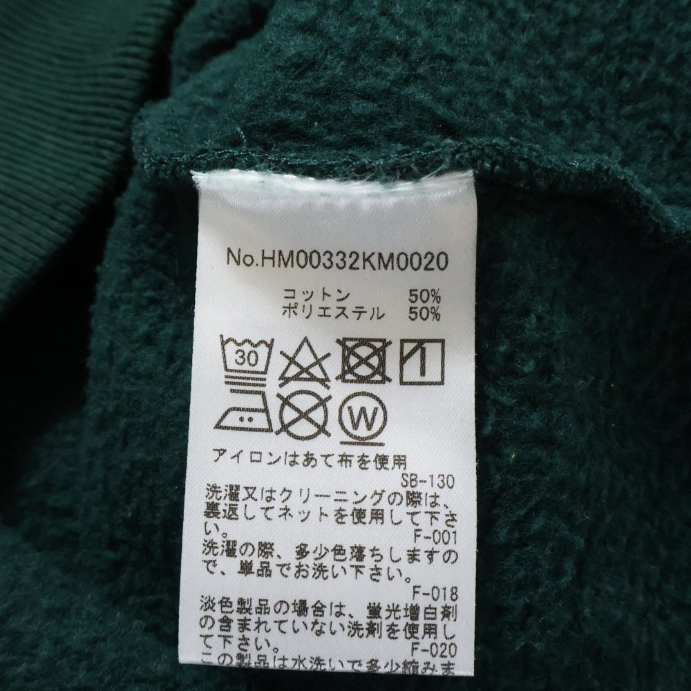 MAISON KITSUNE(メゾンキツネ) フロントロゴ刺繍 クルーネック 長袖スウェット グリーン HM00332KM0020