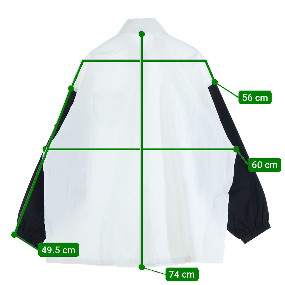 PRADA(プラダ) 21AW Nylon Arm Panel Triangle Logo Plate Shirt アーム切替 トライアングルプレート 長袖シャツ P415F S212 1YY2 ホワイト