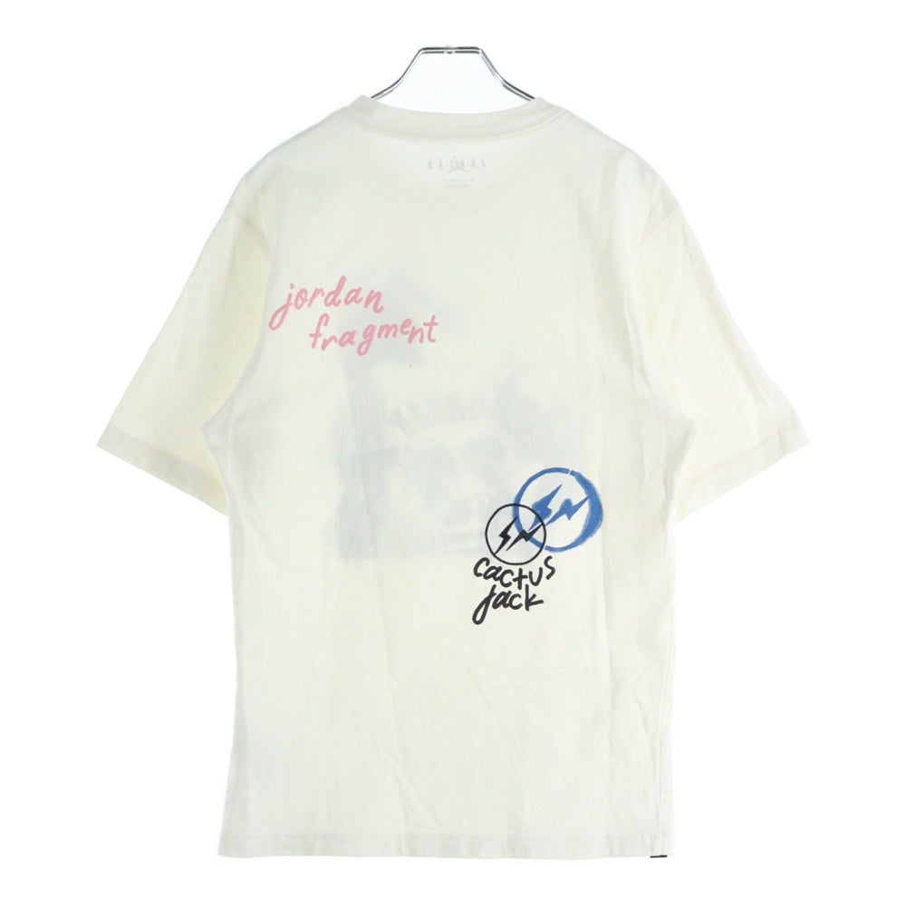 JORDAN BRAND(ジョーダンブランド) ×Fragment Design Travis scott Tshirt DJ0619-133 ×フラグメント トラヴィススコット プリント 半袖Tシャツ カットソー ホワイト