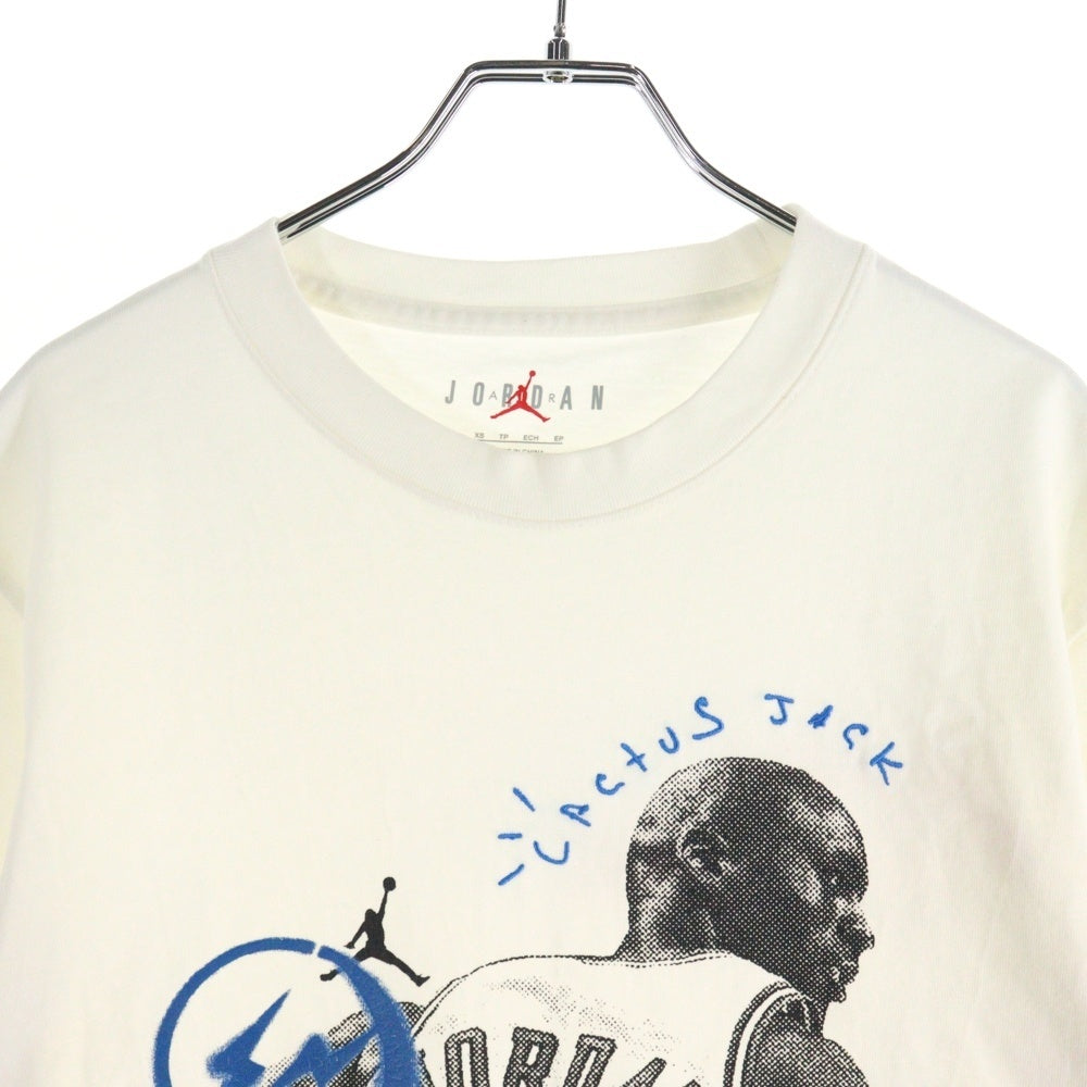 JORDAN BRAND(ジョーダンブランド) ×Fragment Design Travis scott Tshirt DJ0619-133 ×フラグメント トラヴィススコット プリント 半袖Tシャツ カットソー ホワイト