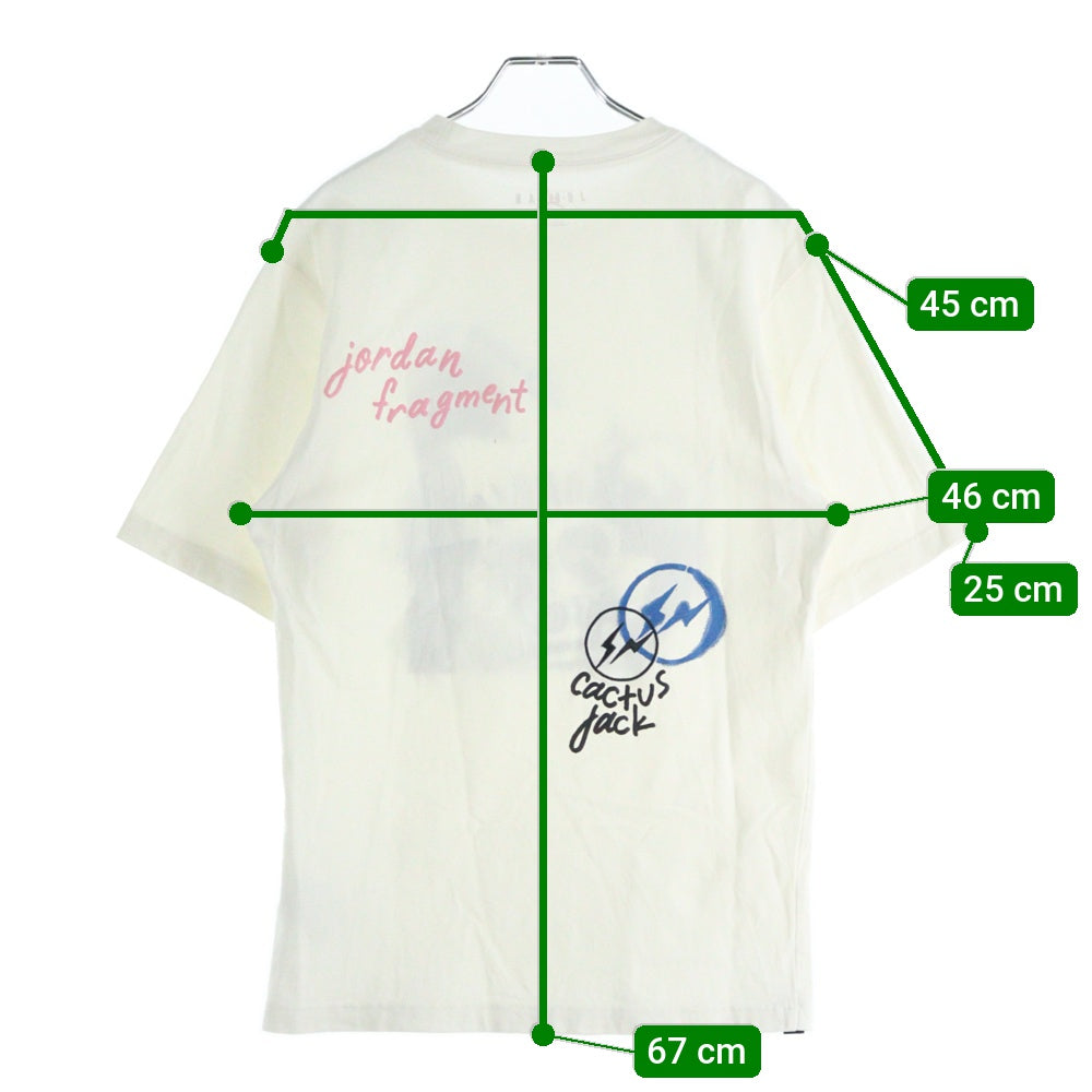 JORDAN BRAND(ジョーダンブランド) ×Fragment Design Travis scott Tshirt DJ0619-133 ×フラグメント トラヴィススコット プリント 半袖Tシャツ カットソー ホワイト