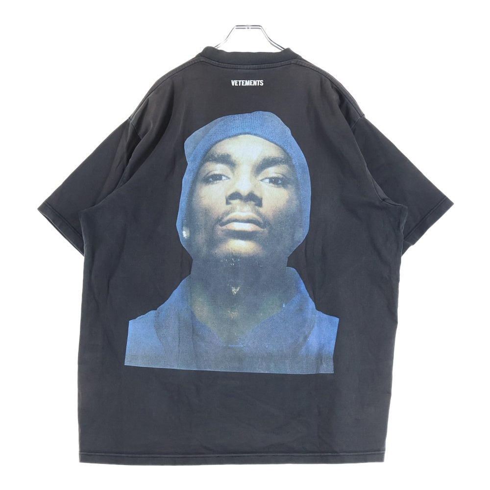 VETEMENTS(ヴェトモン) 16AW Snoop Dogg MH17TP15 スヌープドッグプリントオーバーサイズ半袖Tシャツ ブラック