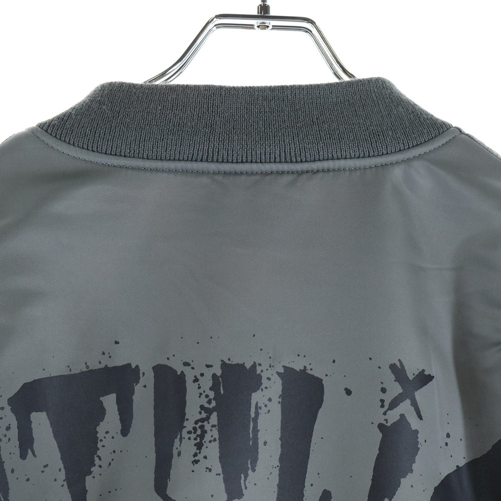 cvtvlist(カタリスト) 22AW BACK LOGO MA-1 バックロゴプリント ナイロン ボンバージャケット グレー 2201100101