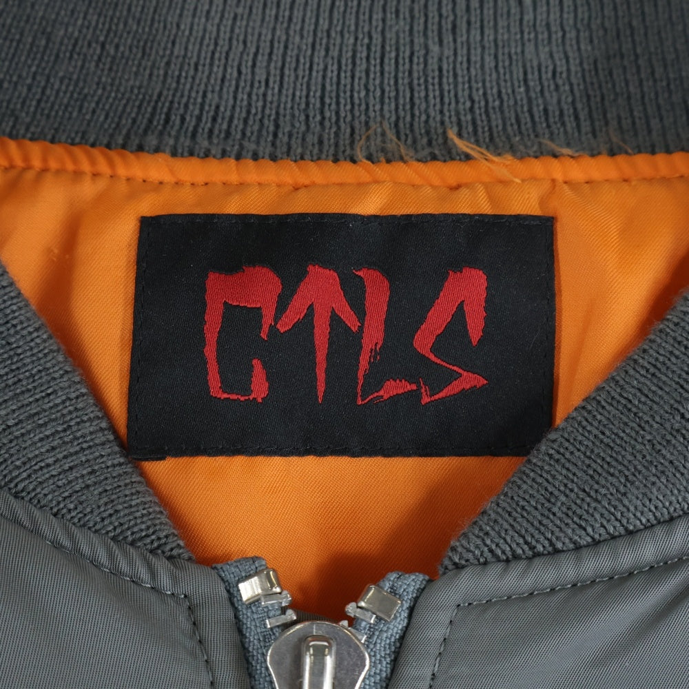 cvtvlist(カタリスト) 22AW BACK LOGO MA-1 バックロゴプリント ナイロン ボンバージャケット グレー 2201100101