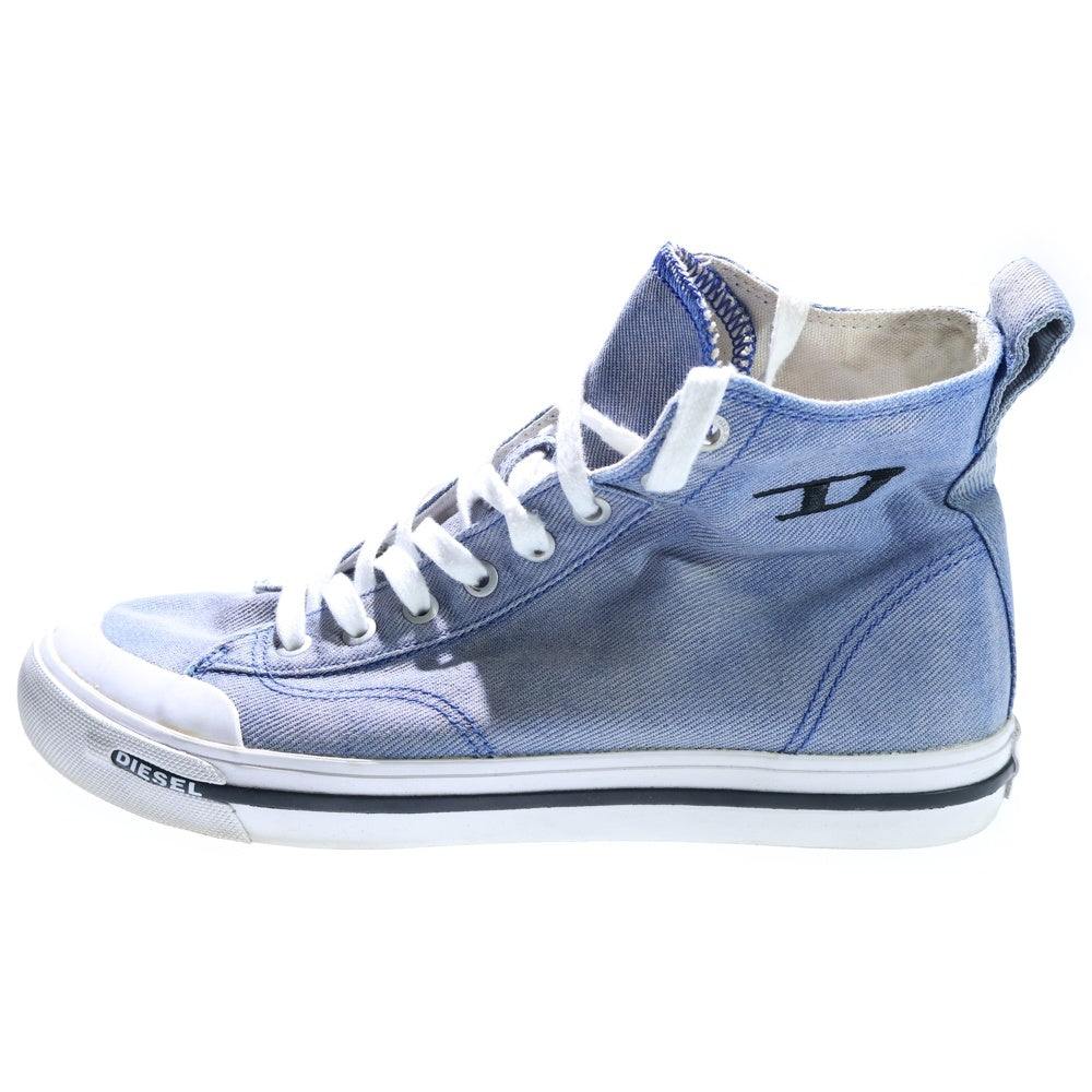 DIESEL(ディーゼル) デニム生地 ハイカット スケートスニーカー ブルー
