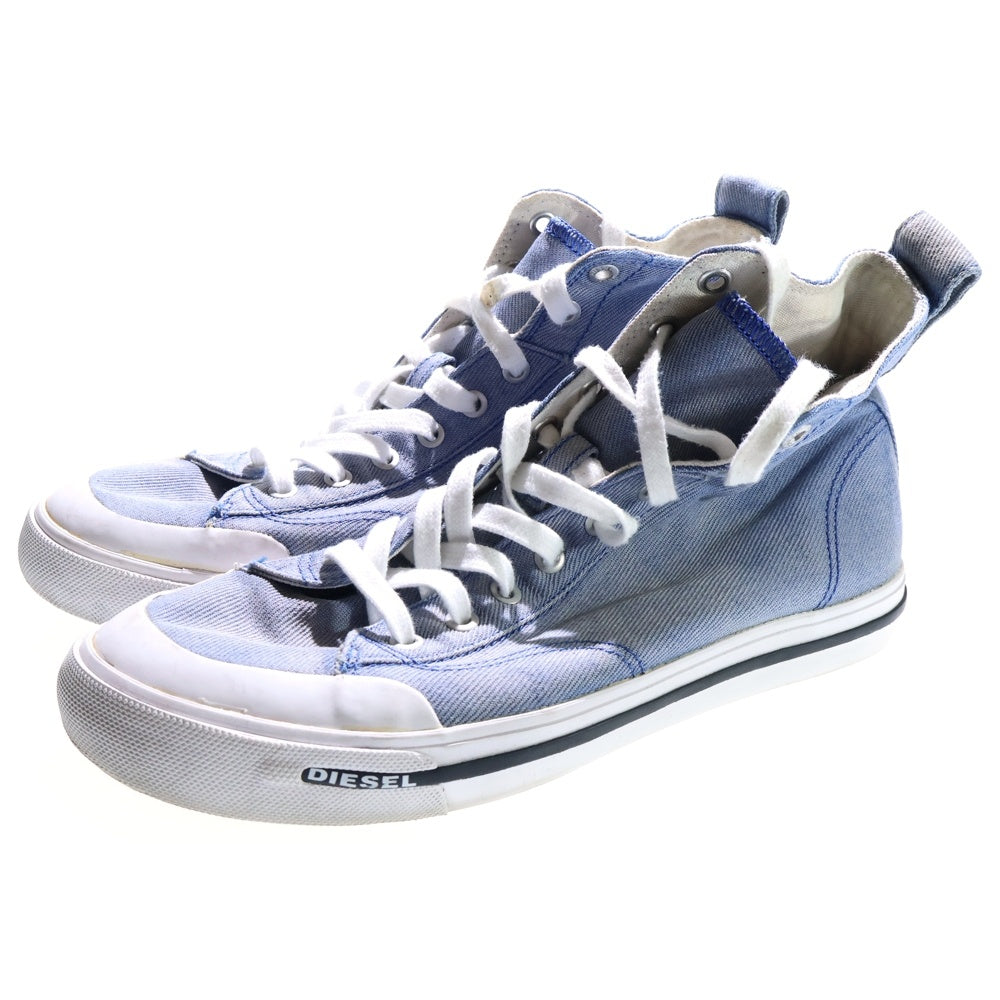 DIESEL(ディーゼル) デニム生地 ハイカット スケートスニーカー ブルー