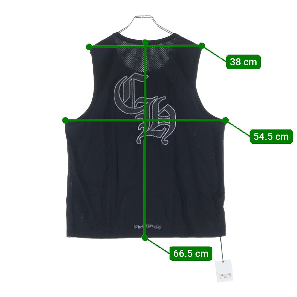 CHROME HEARTS(クロムハーツ) MESH WARM UP JERSEY リバーシブルCHロゴプリントメッシュタンクトップ ブラック