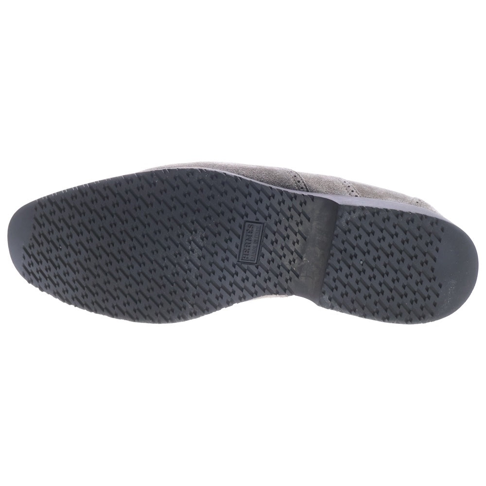 HERMES(エルメス) スエード レザーブローグシューズ 革靴 カーキ