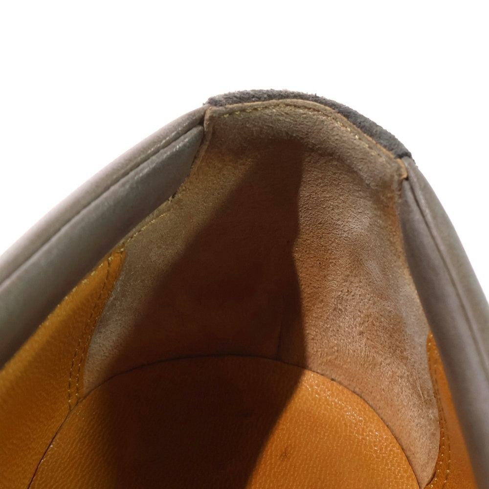 HERMES(エルメス) スエード レザーブローグシューズ 革靴 カーキ