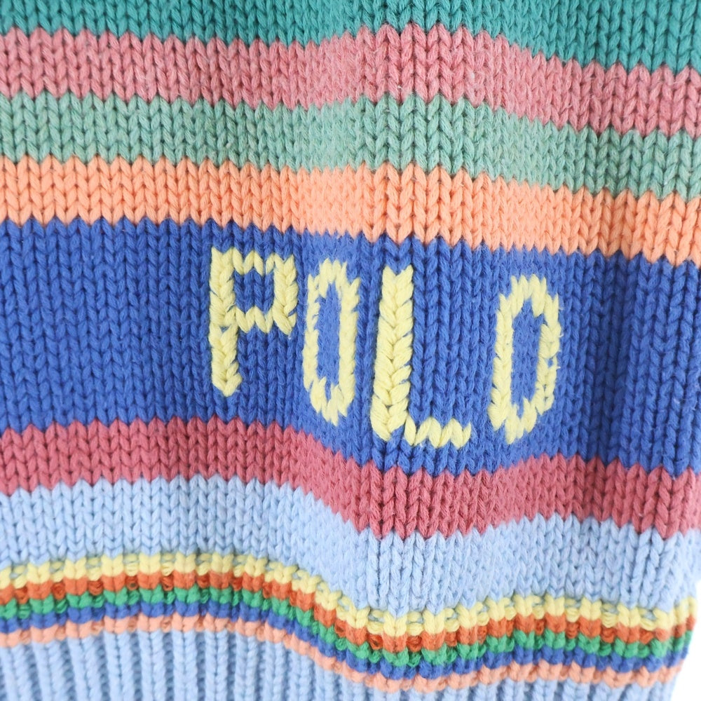 POLO RALPH LAUREN(ポロラルフローレン) マルチボーダー半袖ニット クルーネックセーター レディース マルチカラー