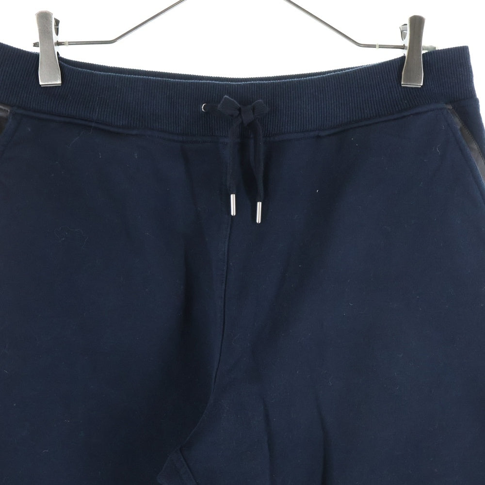 HERMES(エルメス) カシミヤ混 Hロゴレザーパッチ スウェットパンツ ネイビー