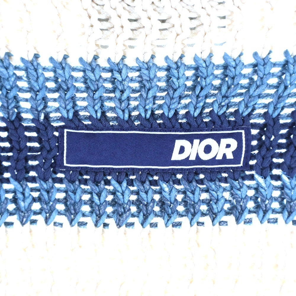 DIOR(ディオール) 24SS パーレイ フォー ジ オーシャンズ マルチボーダーニットポンチョ ベージュ/ブルー 483M233AT828