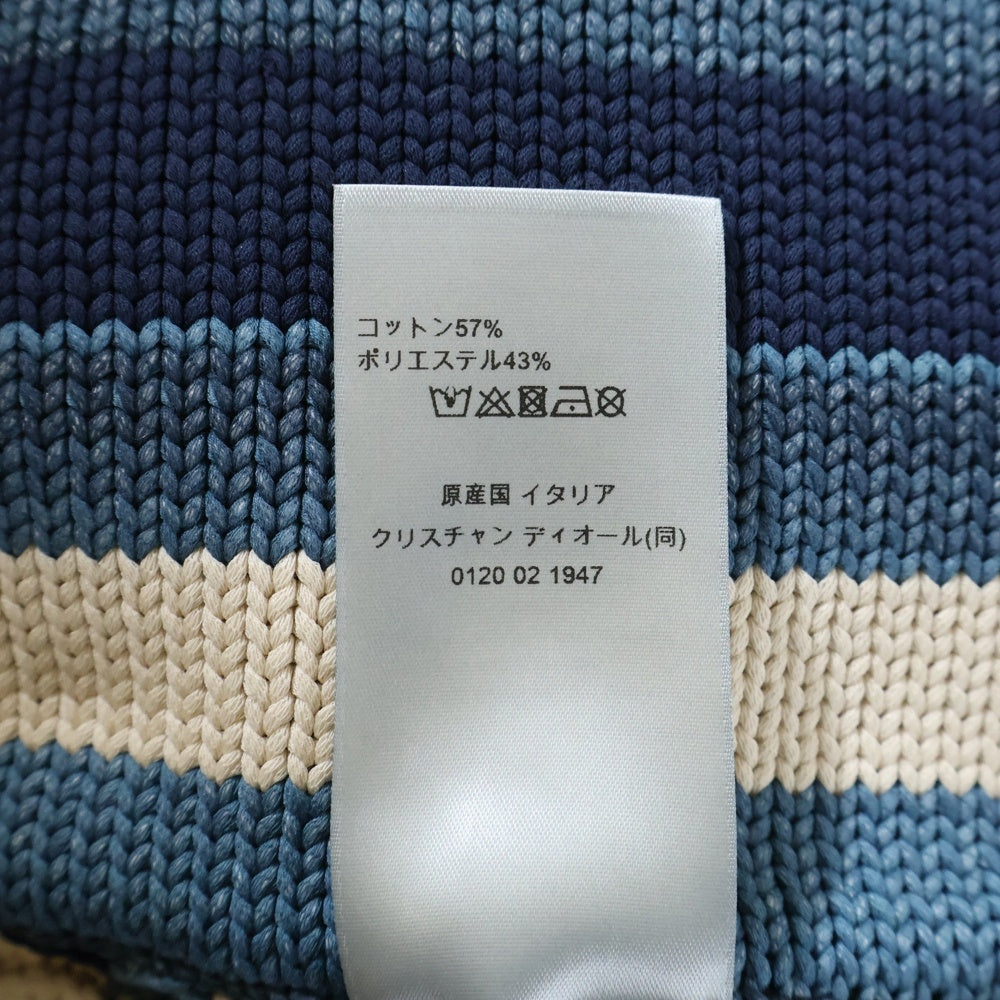 DIOR(ディオール) 24SS パーレイ フォー ジ オーシャンズ マルチボーダーニットポンチョ ベージュ/ブルー 483M233AT828