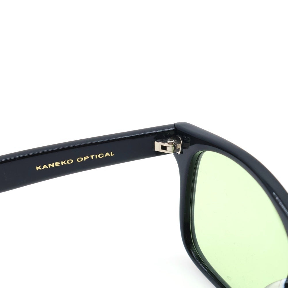 sulvam(サルバム) ×金子眼鏡 ウェリントン サングラス アイウェア グリーンレンズ ブラック