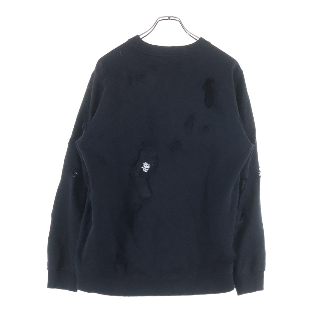 GIVENCHY(ジバンシィ) 16SS ダメージ加工ロゴプリントスウェットトレーナー ブラック 16S 7359 653