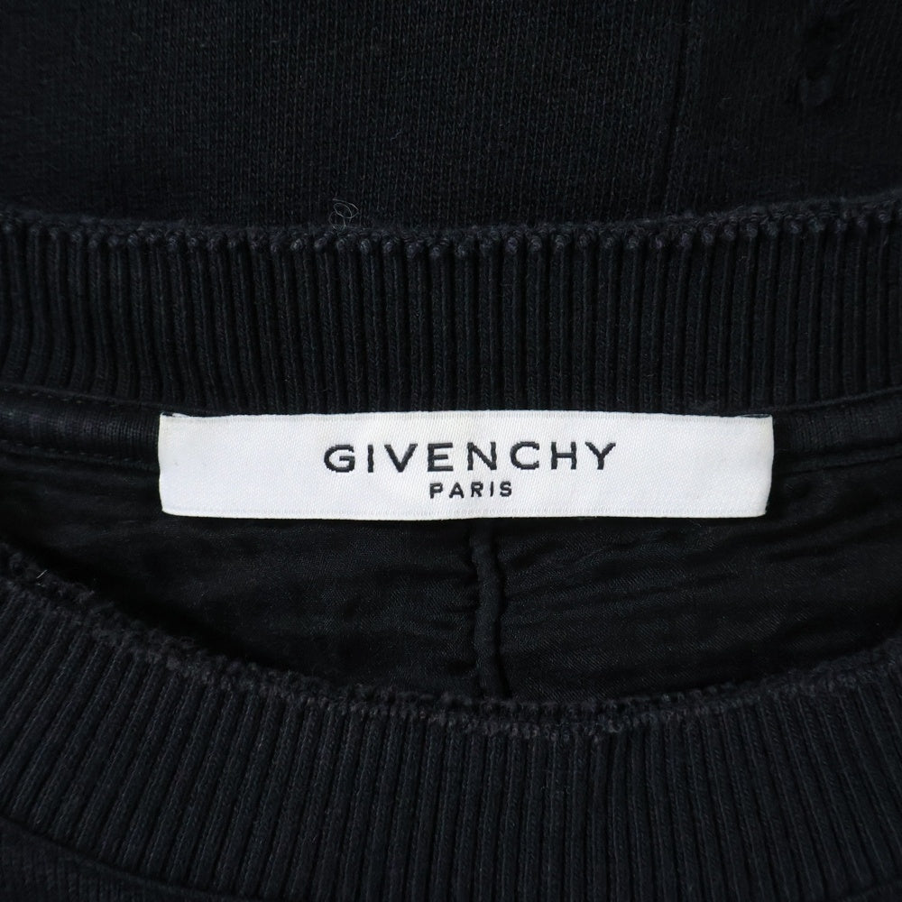 GIVENCHY(ジバンシィ) 16SS ダメージ加工ロゴプリントスウェットトレーナー ブラック 16S 7359 653