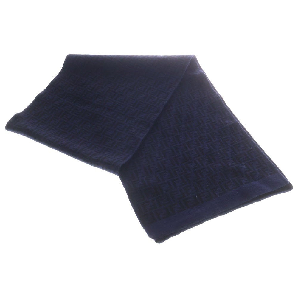 FENDI(フェンディ) FFロゴ総柄 ウール マフラー ストール ブルー レディース