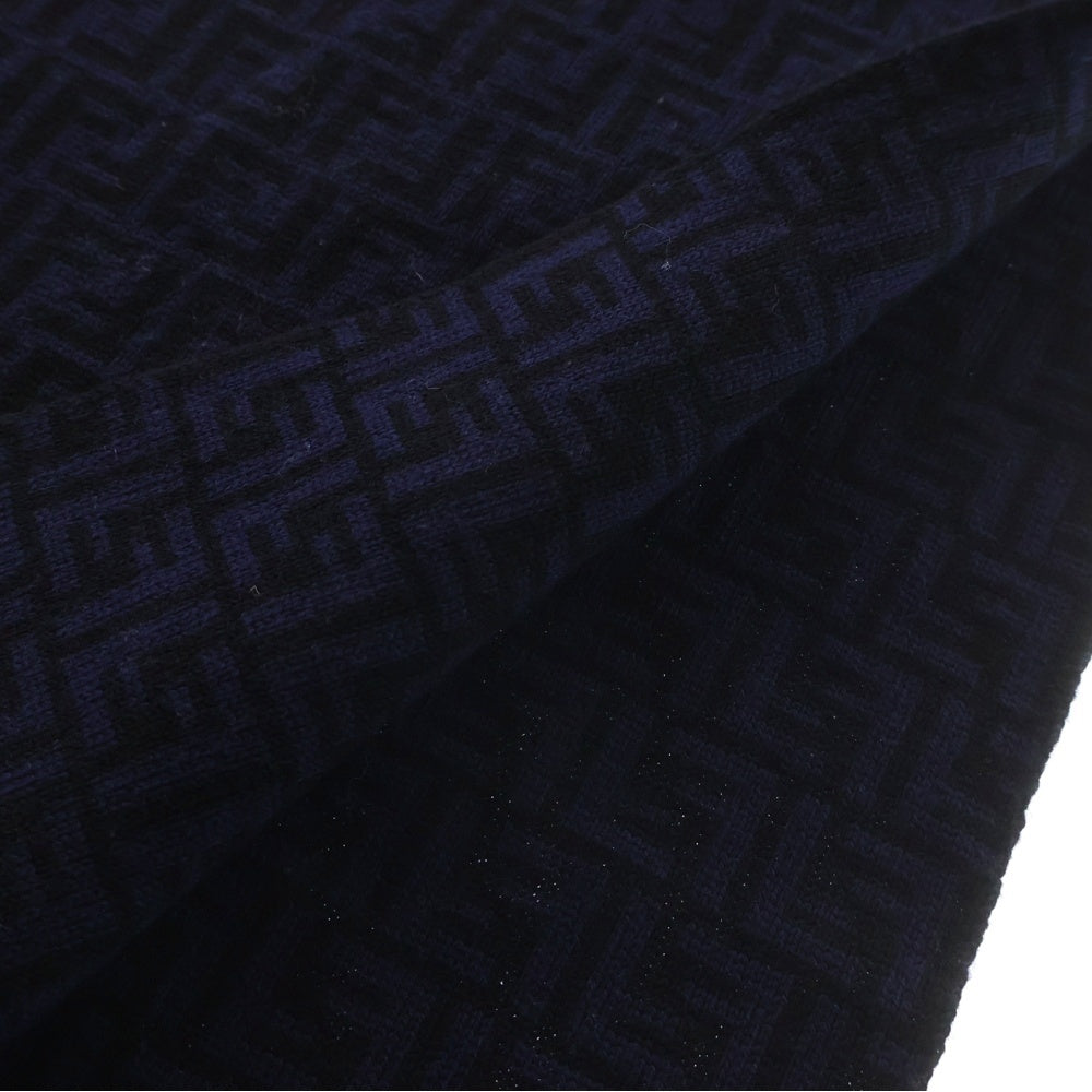 FENDI(フェンディ) FFロゴ総柄 ウール マフラー ストール ブルー レディース