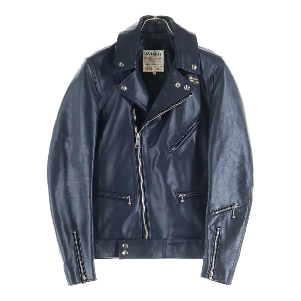 Lewis Leathers(ルイスレザー) 441T CYCLONE TIGHT FIT サイクロン タイトフィット ホースハイド ダブルライダース レザージャケット ネイビー