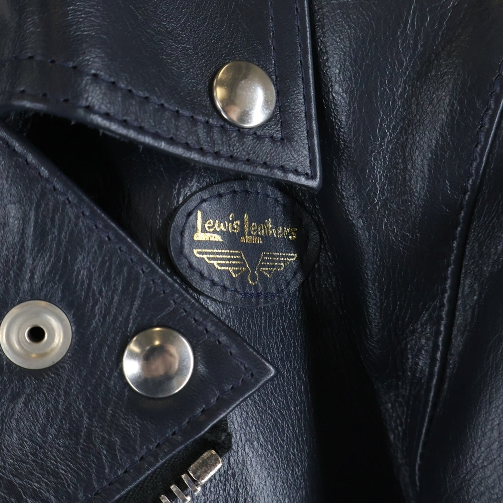 Lewis Leathers(ルイスレザー) 441T CYCLONE TIGHT FIT サイクロン タイトフィット ホースハイド ダブルライダース レザージャケット ネイビー