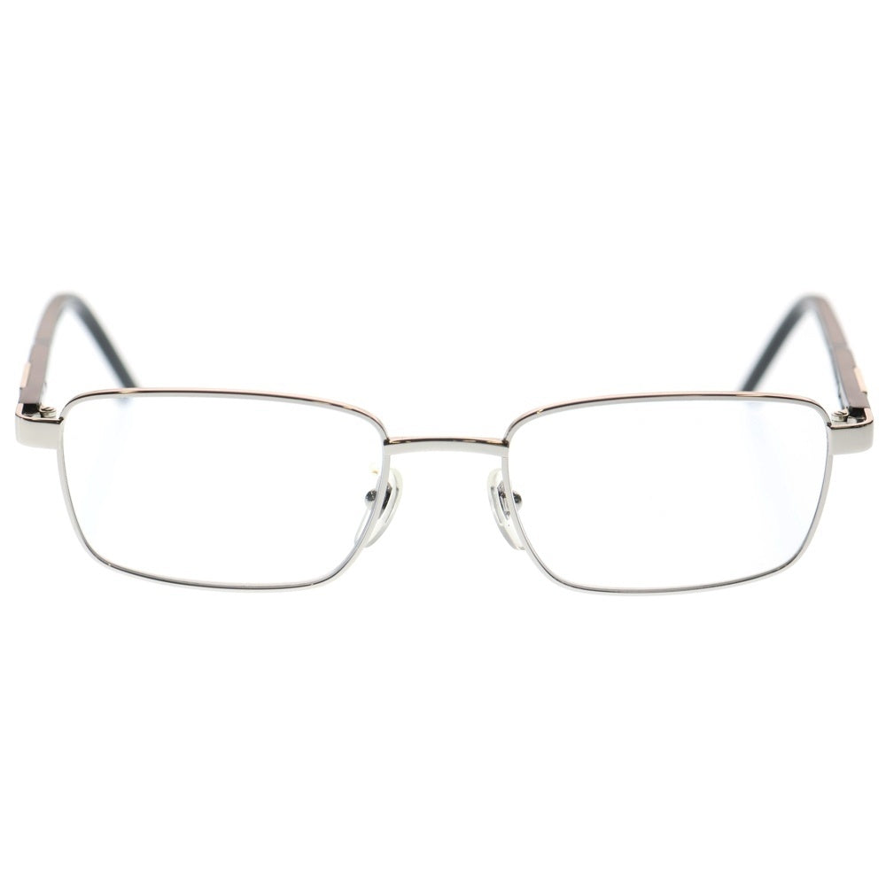 GUCCI(グッチ) スクエアフレーム 眼鏡 アイウェア テンプルロゴ 度入り シルバー/ブラック GG18010 レディース