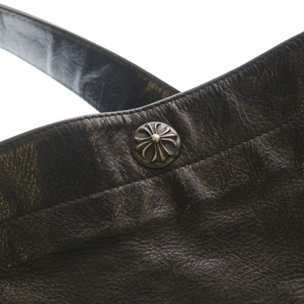 CHROME HEARTS(クロムハーツ) OLD オールド クロスボールボタン レザーショルダーバッグ ブラック