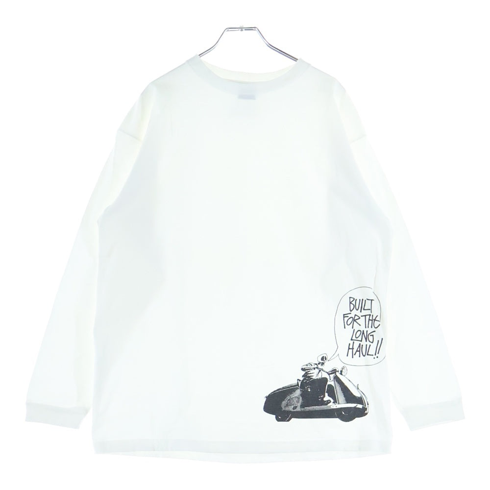STUSSY(ステューシー) 90～00s 紺タグ LONG HAUL プリント長袖Tシャツ ロングスリーブカットソー ホワイト