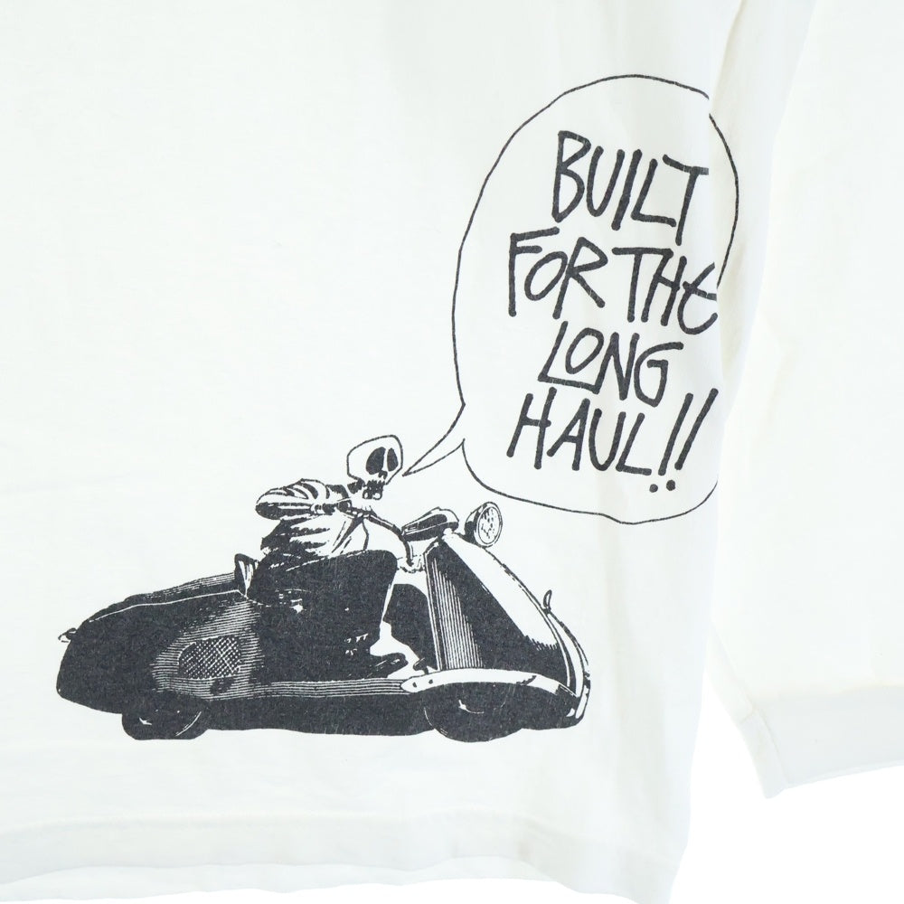 STUSSY(ステューシー) 90～00s 紺タグ LONG HAUL プリント長袖Tシャツ ロングスリーブカットソー ホワイト