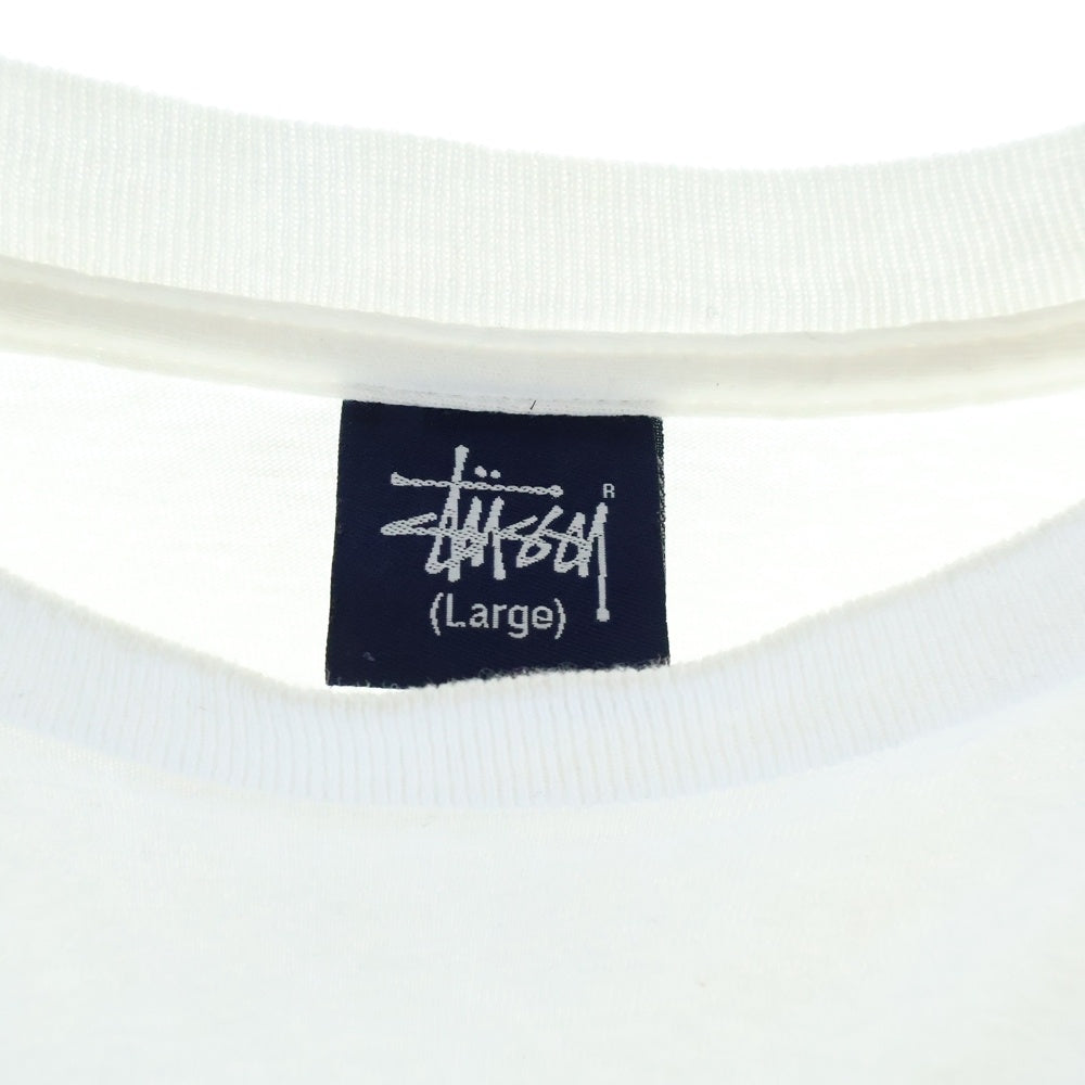 STUSSY(ステューシー) 90～00s 紺タグ LONG HAUL プリント長袖Tシャツ ロングスリーブカットソー ホワイト