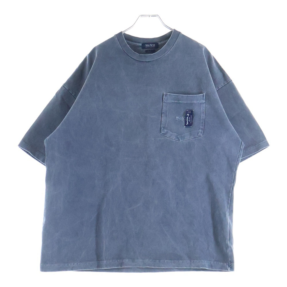 NAUTICA(ノーティカ) Too Heavy Pigment Dyed Pocket SS Tee ヘビーウェイト ピグメントダイ ポケット付き半袖Tシャツ クルーネックカットソー ネイビー