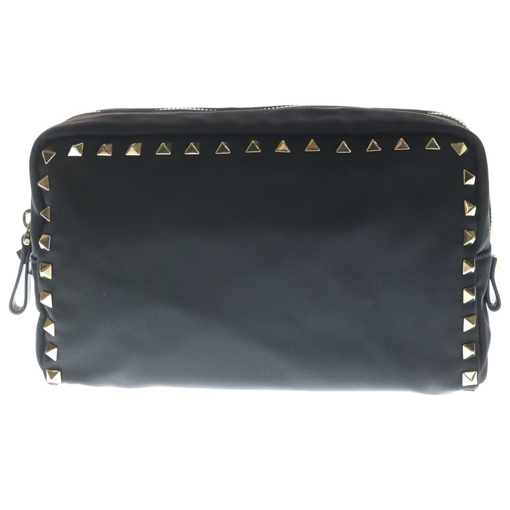 VALENTINO(ヴァレンティノ) ロックスタッズ ナイロン ポーチ ブラック レディース
