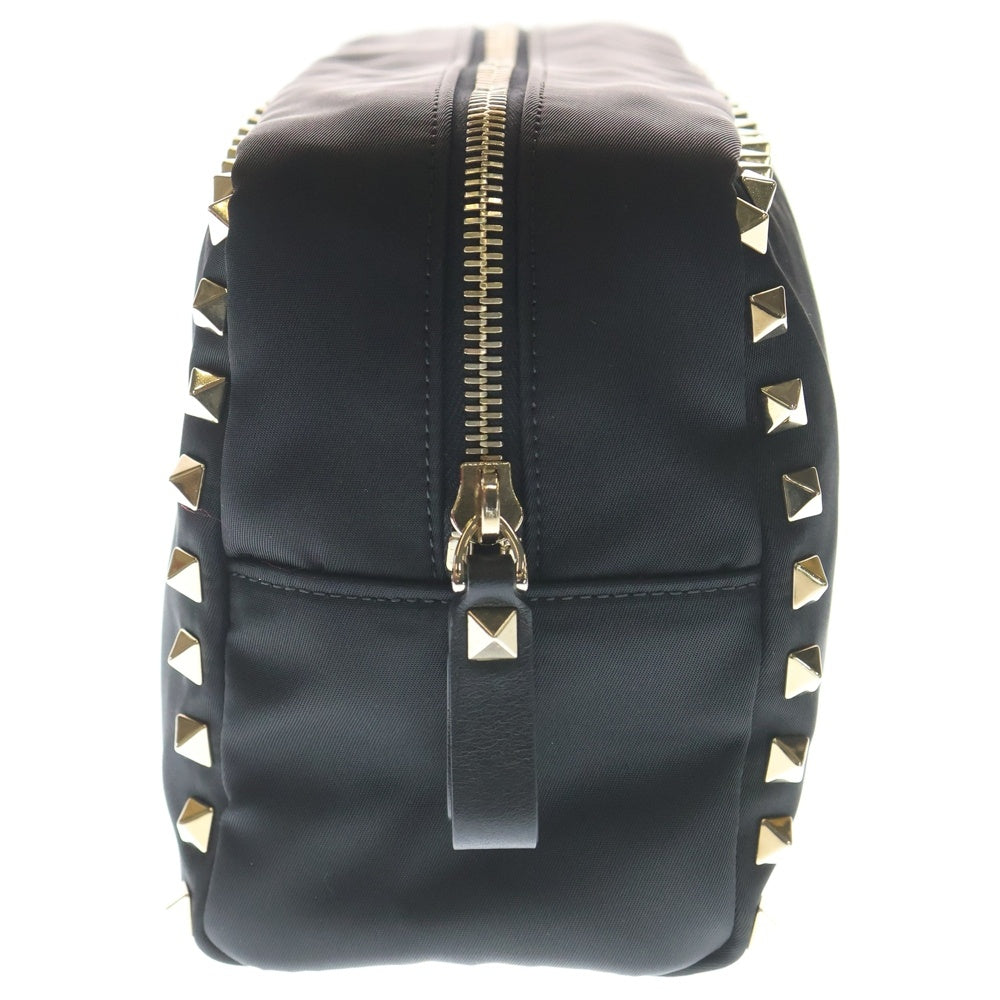 VALENTINO(ヴァレンティノ) ロックスタッズ ナイロン ポーチ ブラック レディース