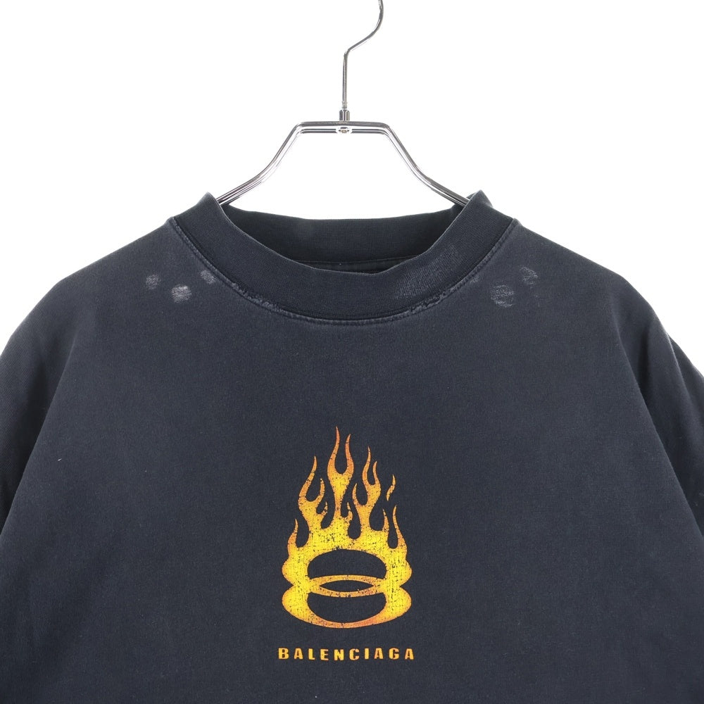BALENCIAGA(バレンシアガ) 24SS ユーズド加工 フレイムロゴ オーバー