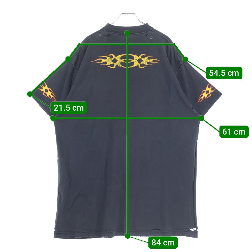 BALENCIAGA(バレンシアガ) 24SS ユーズド加工 フレイムロゴ オーバー