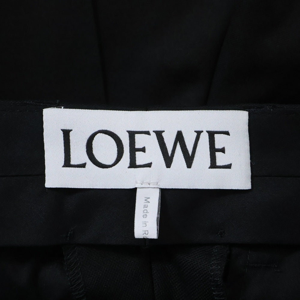 LOEWE(ロエベ) ストレート ウール スラックスパンツ ブラック Q825Y04X05