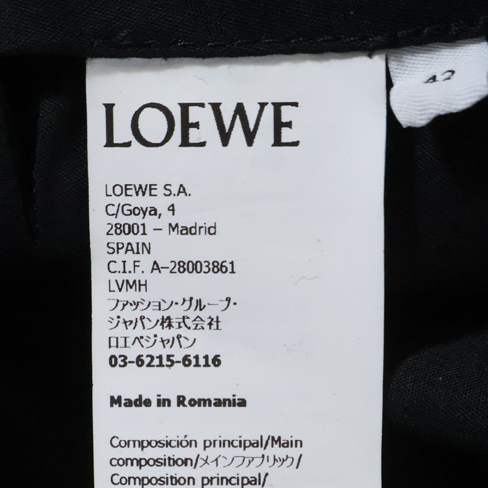 LOEWE(ロエベ) ストレート ウール スラックスパンツ ブラック Q825Y04X05