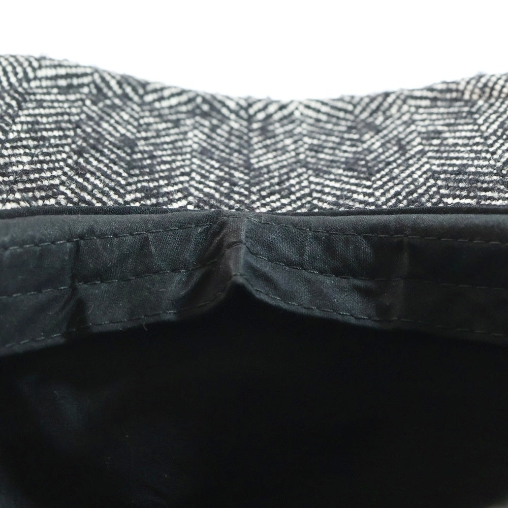 VALENTINO(ヴァレンティノ) ロゴ刺繍 ツイード ウール キャップ ブラック/ホワイト 1Y2HDA10JPC レディース