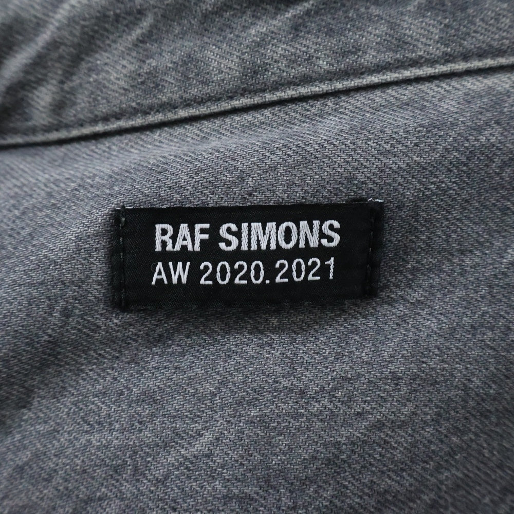 RAF SIMONS(ラフシモンズ) Big Fit Denim Shirt チェーンジップ オーバーサイズ デニム 長袖シャツ グレー 202-247-10135