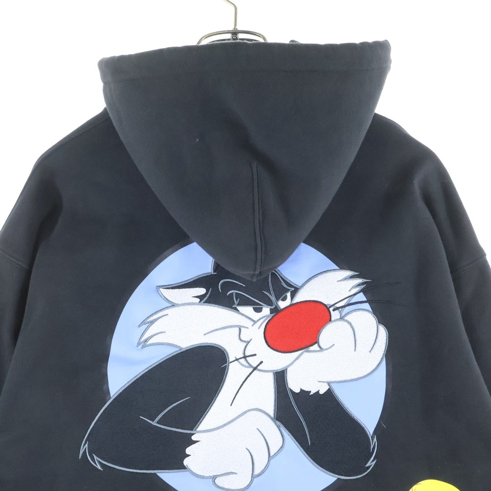 Palace Skateboards(パレススケートボーズ) 25AW xUGG xLooney Tunes Hood ルーニー・テューンズ 刺繍デザイン フーディー プルオーバーパーカー ブラック