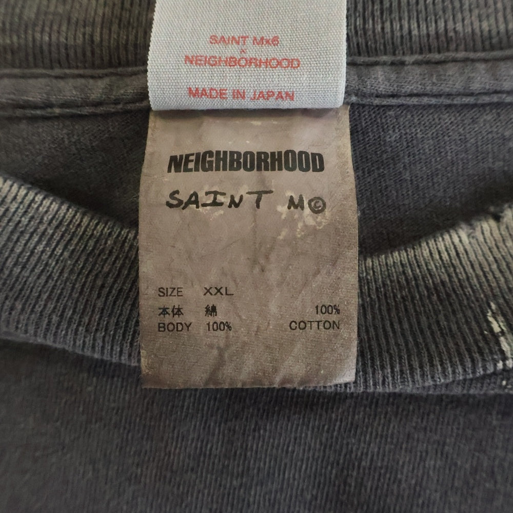 SAINT MICHAEL(セントマイケル) 25SS × NEIGHBORHOOD STHD SS TEE SM-HR8-0000-C69 ネイバーウッド プリント クルーネック 半袖Tシャツ グレー